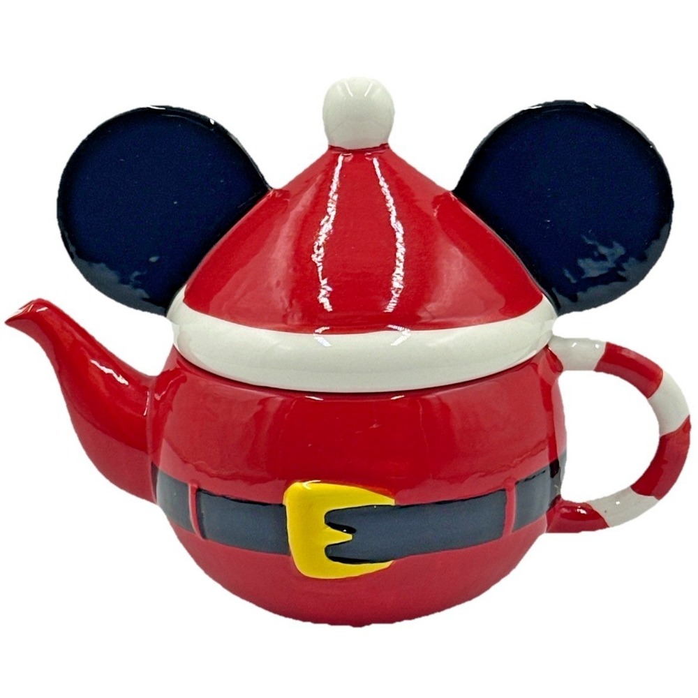 Disney Mickey Mouse Santa Suit Teapot by Zrike Brands Christmas Ceramic New